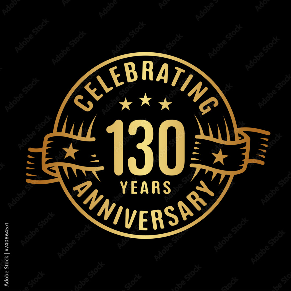 130 years logo design template. 130th anniversary vector and illustration.
