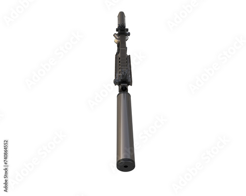 Machine gun isolated on background. 3d rendering - illustration