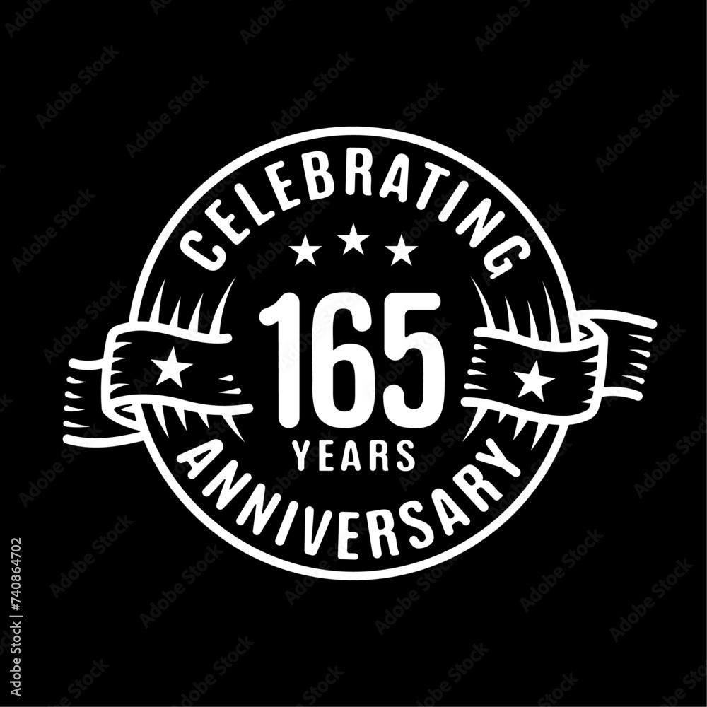 165 years logo design template. 165th anniversary vector and illustration.
