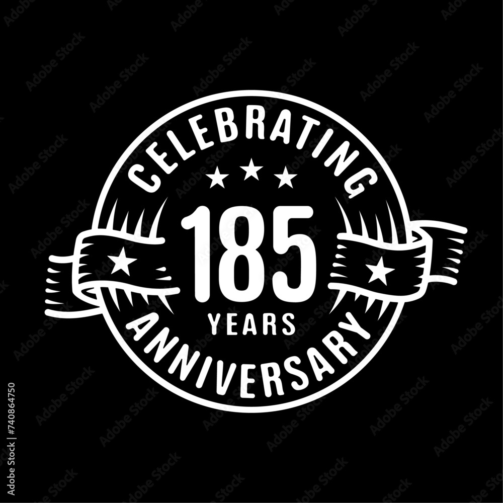 185 years logo design template. 185th anniversary vector and illustration.
