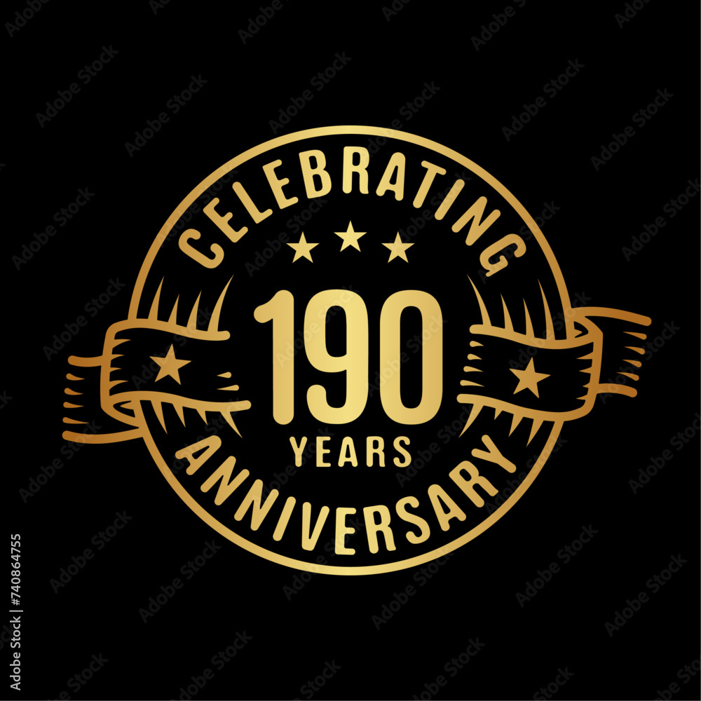 190 years logo design template. 190th anniversary vector and illustration.
