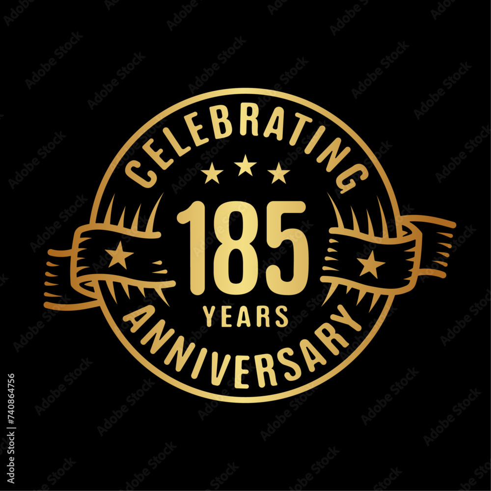 185 years logo design template. 185th anniversary vector and illustration.
