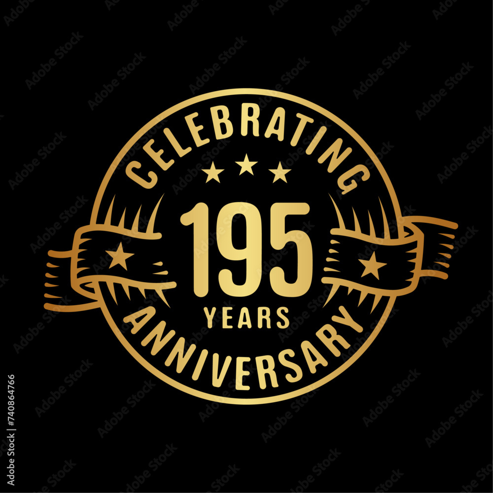 195 years logo design template. 195th anniversary vector and illustration.
