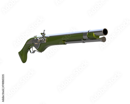 Fototapeta Naklejka Na Ścianę i Meble -  Old gun isolated on background. 3d rendering - illustration