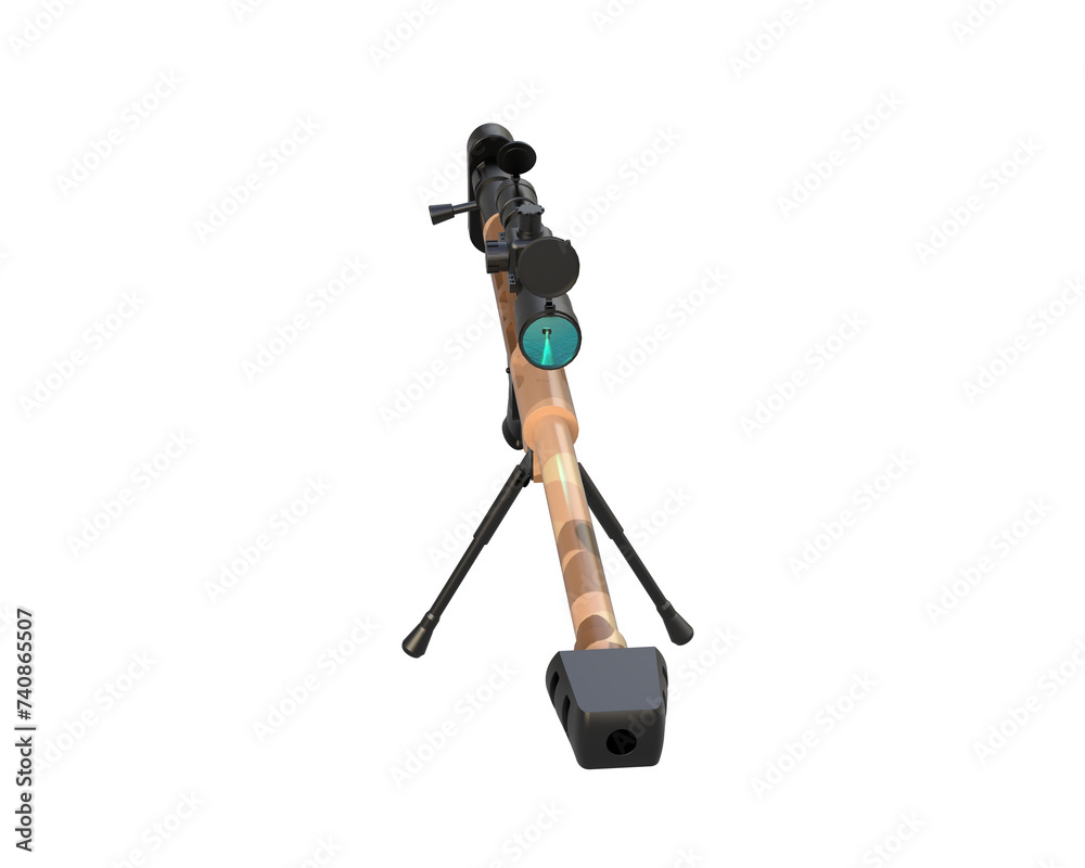 Riffle with scope isolated on background. 3d rendering - illustration Riffle with scope isolated on background. 3d rendering - illustration