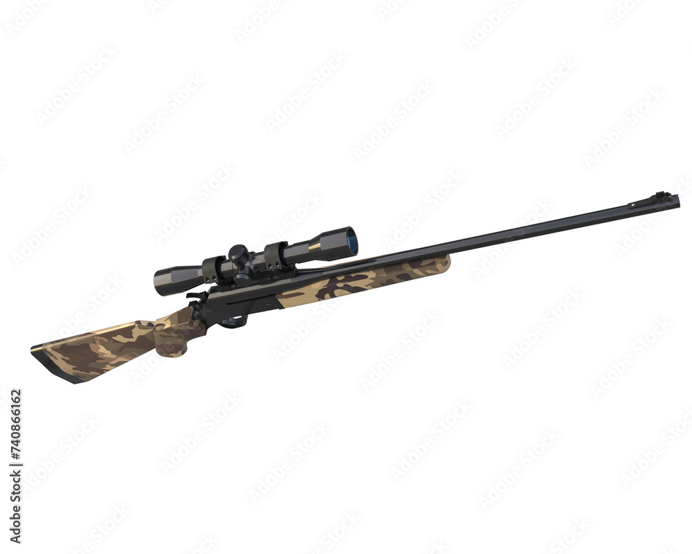 Riffle isolated on background. 3d rendering - illustration Riffle isolated on background. 3d rendering - illustration