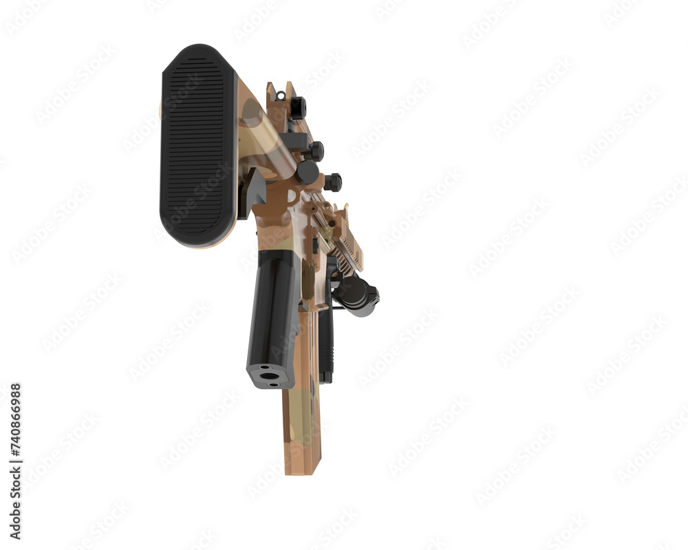 Riffle with scope isolated on background. 3d rendering - illustration