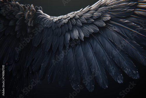 Dark Angelic Wings on Black
 photo