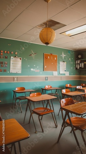 Vintage Styled 90s Themed High School Classroom