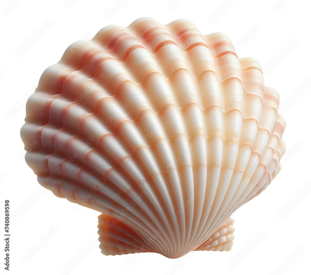 Scallop seashell for use as decoration element, isolated Scallop seashell for use as decoration element, isolated