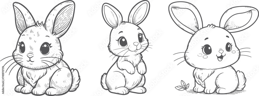 Set different rabbits silhouettes, isolated on background for design use. Bunnies as decorative elements.
Set different rabbits silhouettes, isolated on background for design use. Bunnies as decorative elements.