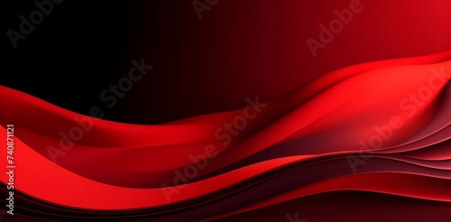 3d render. wavy red ribbons abstract background realistic flowing silk keynote ceremony poster banner with blank space