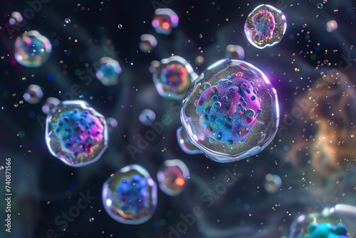 viruses trapped in bubbles