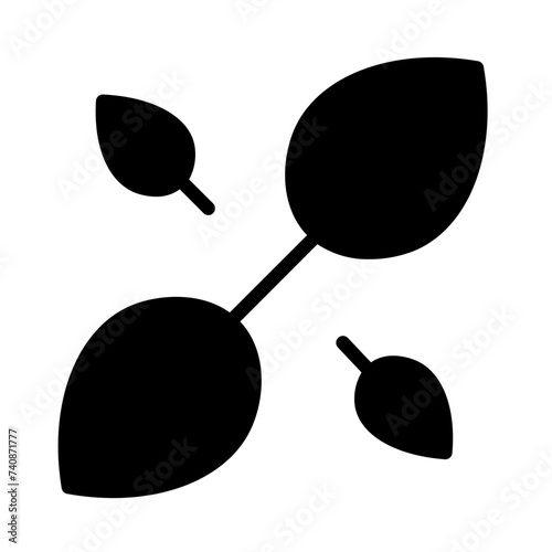 Basil Food Herb Glyph Icon