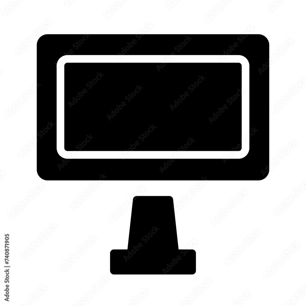 Computer Online Shopping Glyph Icon