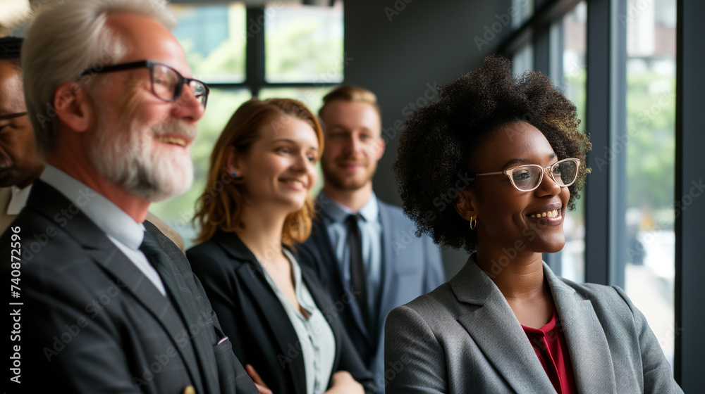 Portrait of diversity successful group of business people in modern office smile and confident Portrait of diversity successful group of business people in modern office smile and confident