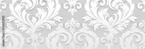 White wallpaper with damask pattern background