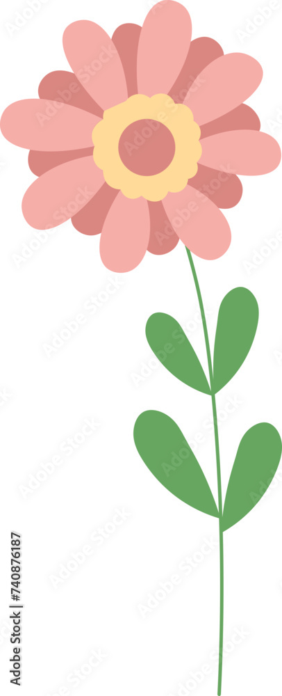 Minimalist Cartoon Flower Element Minimalist Cartoon Flower Element
