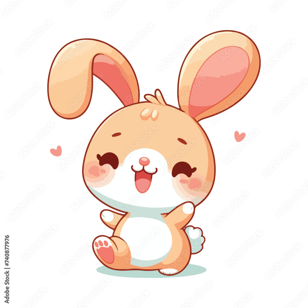 Easter adorable happy bunny vector Easter adorable happy bunny vector