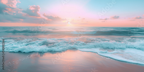 Pastel sunset beach