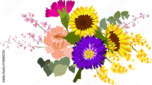 Bouquet di fiori colorati misti