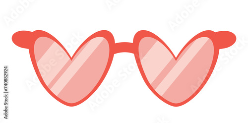 Heart shaped sunglasses, sunglasses vector clipart