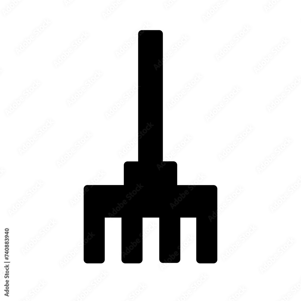 Gardening Rake Tool Glyph Icon Gardening Rake Tool Glyph Icon