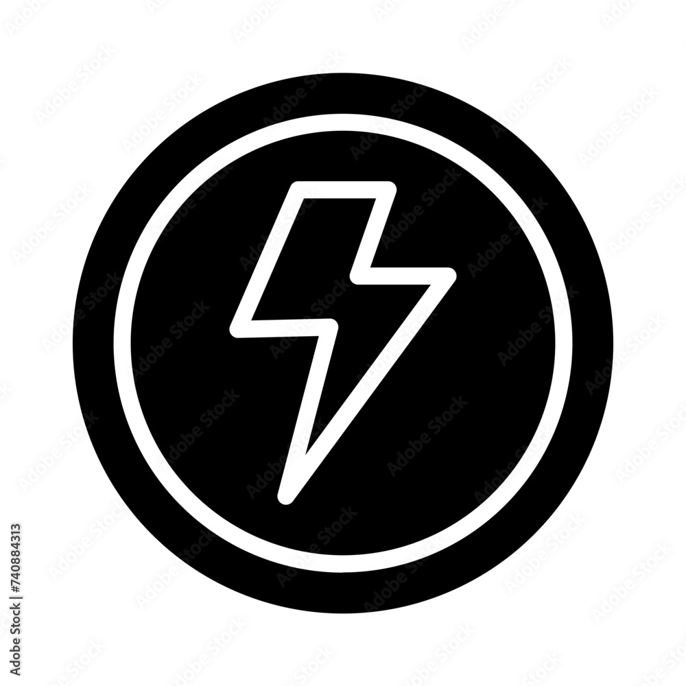 Bolt Light Power Glyph Icon Bolt Light Power Glyph Icon