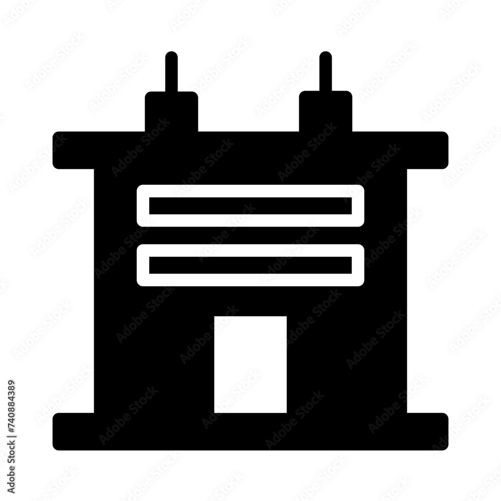 Building Factory Work Glyph Icon Building Factory Work Glyph Icon