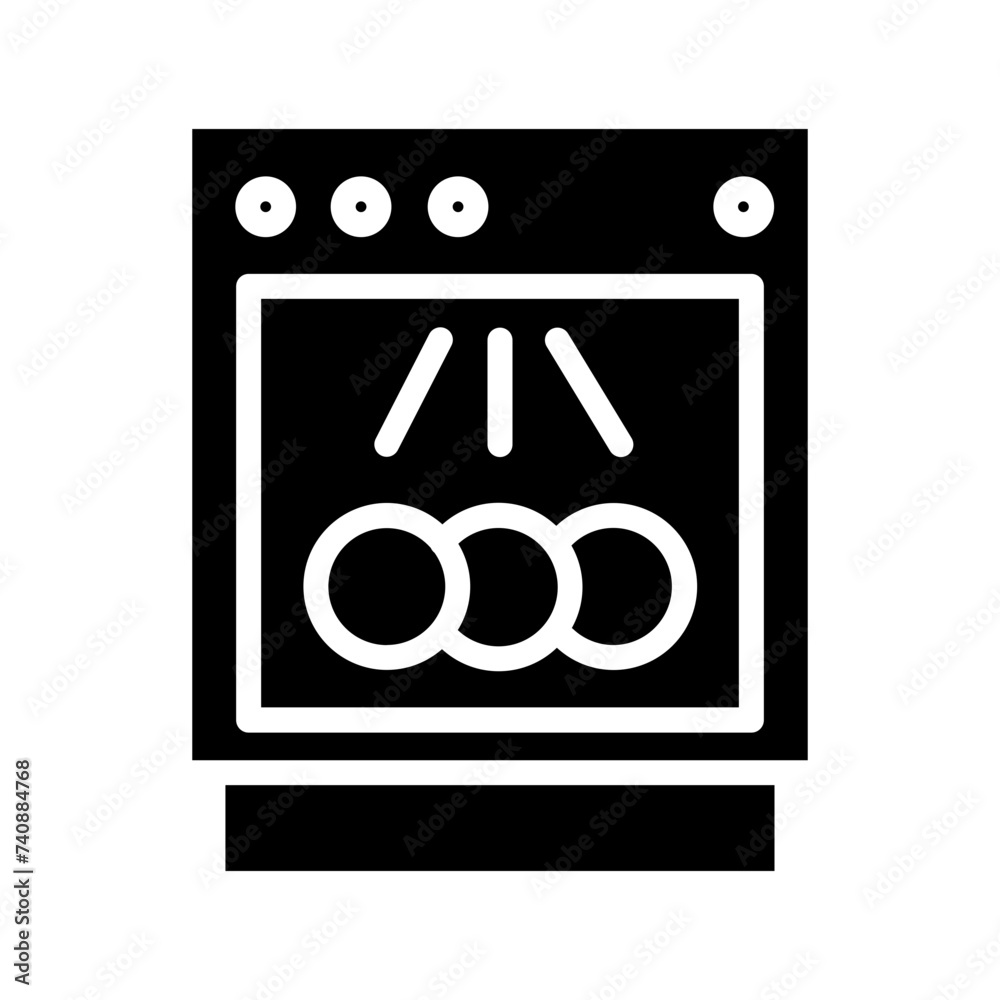 Dish Kitchen Wash Glyph Icon Dish Kitchen Wash Glyph Icon