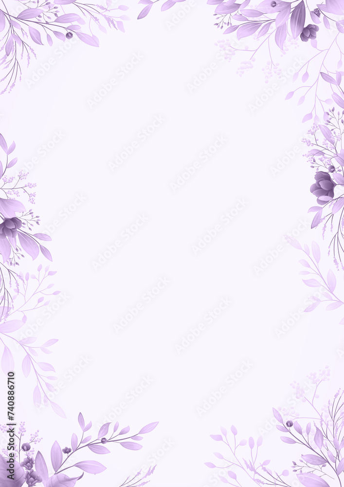 Purple Pink floral engagement invitation Card template - Flower Invitation Card - Wedding Flower Card - Save the date card