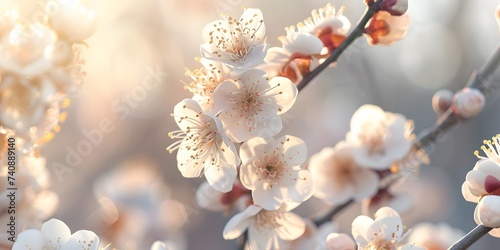 beauty apricot tree flower blossoming