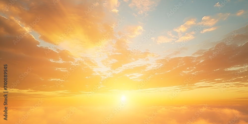 Fototapeta premium sunset sky with a sun and clouds