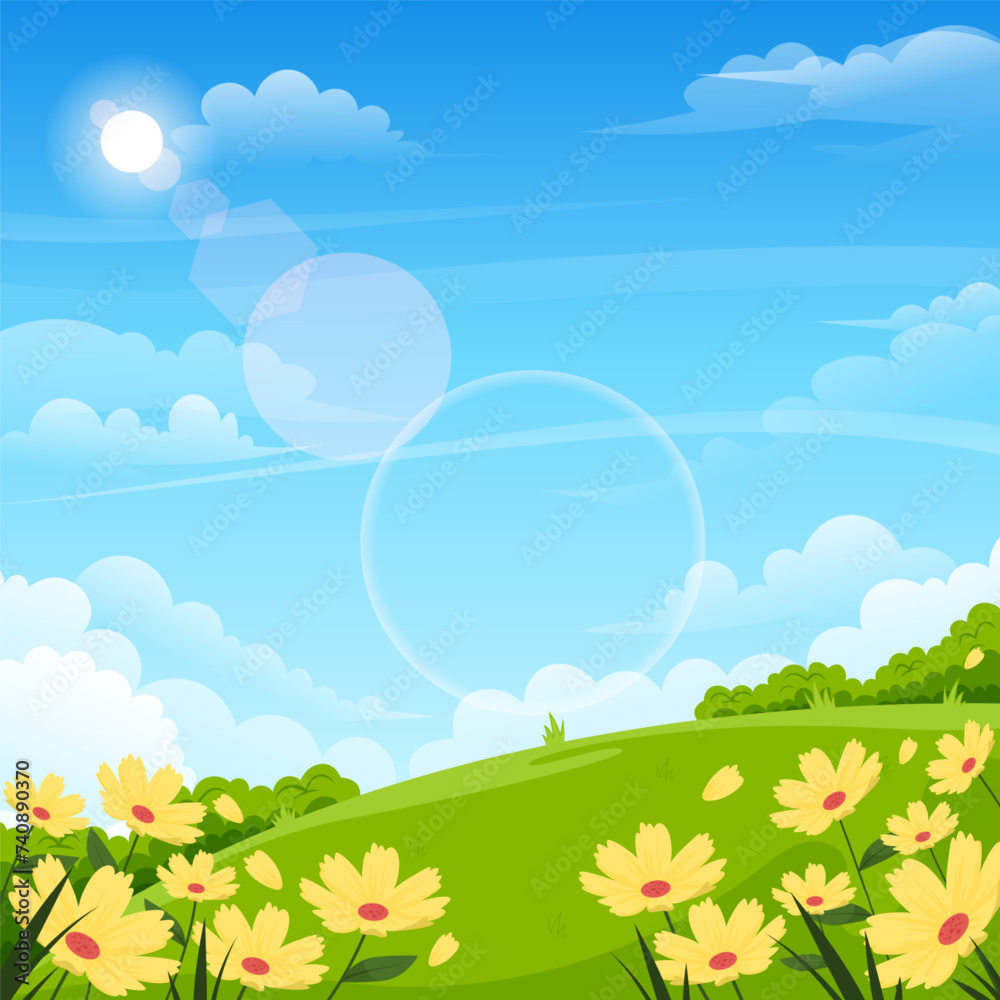 Summer Landscape Meadow Scenery Background