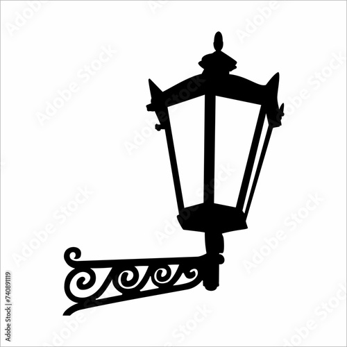 vintage street lamp vector