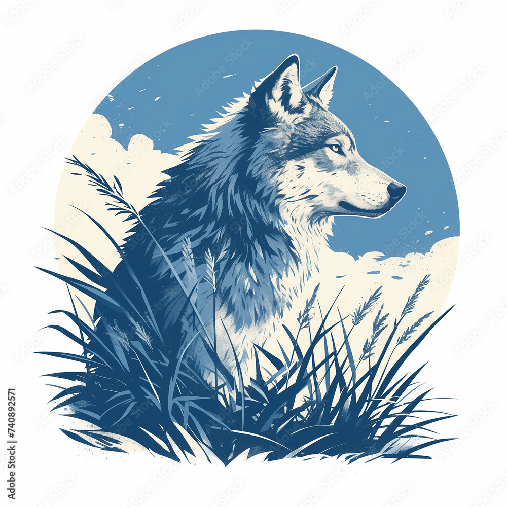 Wolf badge for t-shirt design. Animal wolf concept poster. Creative ...