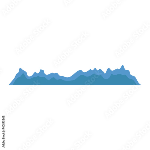 Blue mountain silhouette illustration 