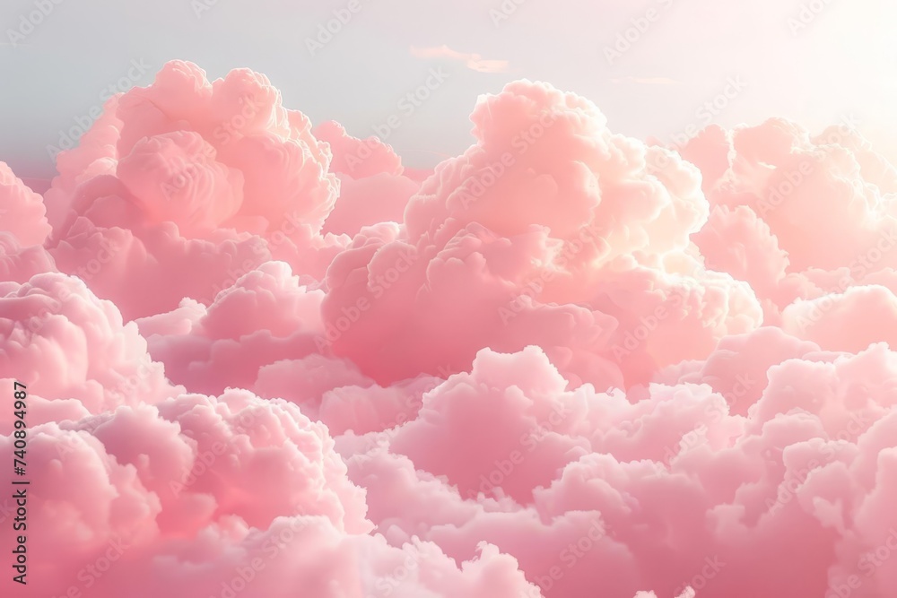 Dreamy pink clouds floating in a soft sky Evoking a sense of calm and wonder with a cotton candy-like texture Dreamy pink clouds floating in a soft sky Evoking a sense of calm and wonder with a cotton candy-like texture