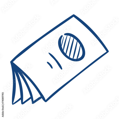 a paperback book. Hand drawn vector illustration.