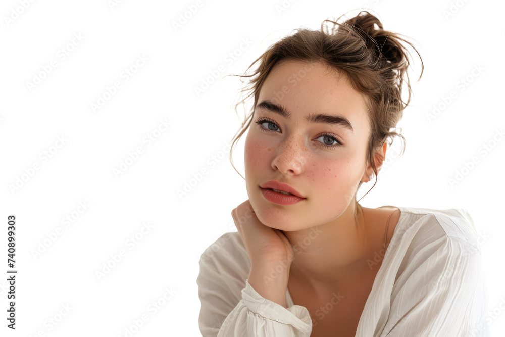 woman in a relaxed yet confident pose, showcasing her easygoing demeanor and approachability woman in a relaxed yet confident pose, showcasing her easygoing demeanor and approachability