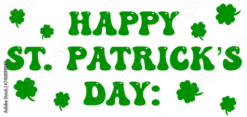 Happy St. Patrick's Day, green color lettering, holiday vector graphics, ideal for greeting cards, advertising, banners, prints, cricut, sublimation