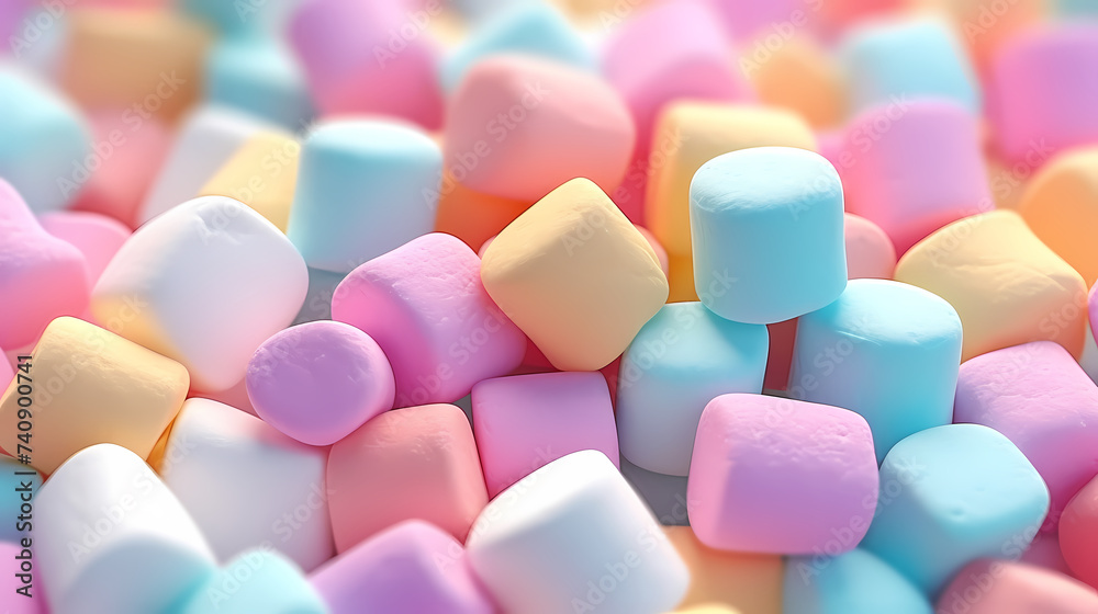 Colorful marshmallows, marshmallows copy space Colorful marshmallows, marshmallows copy space