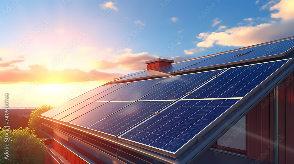 Fototapeta premium Solar panels, photovoltaic background