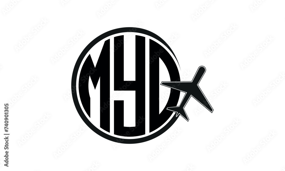 MYO three initial letter circle tour & travel agency logo design vector ...