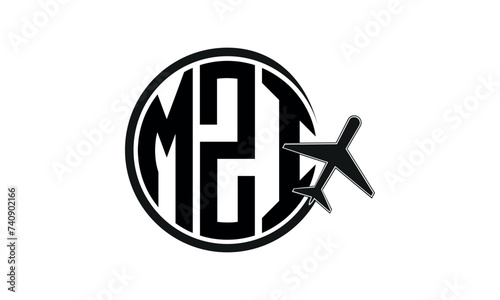 MZI three initial letter circle tour & travel agency logo design vector template. hajj Umrah agency, abstract, wordmark, business, monogram, minimalist, brand, company, flat, tourism agency, tourist