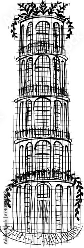 House hand drawn sketch. Original vector illustration 