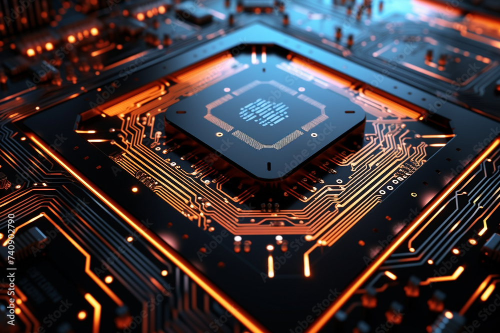 close up Artificial Intelligence technology brain for backgrounds. Artificial Neural Networks CPU circuit board close up Artificial Intelligence technology brain for backgrounds. Artificial Neural Networks CPU circuit board