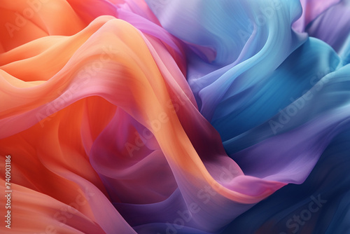 Colorful fabric fluttering in the wind .3D render