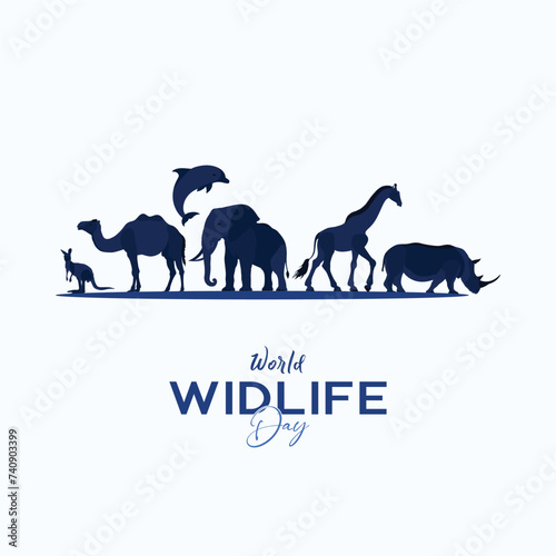 World Animal Day | poster, post,  with graphic animals on Nature Love Animal, silhouettes, icon, vector, set. of | happy, wild, animals, Day, Poster, social media post | international. Animal Day | 