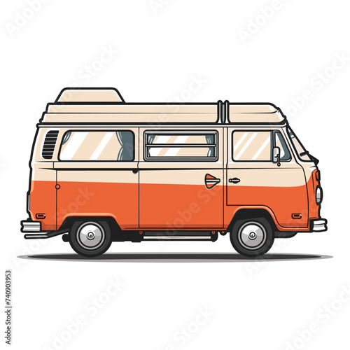 Flat modern logo Van vector icon illustration 